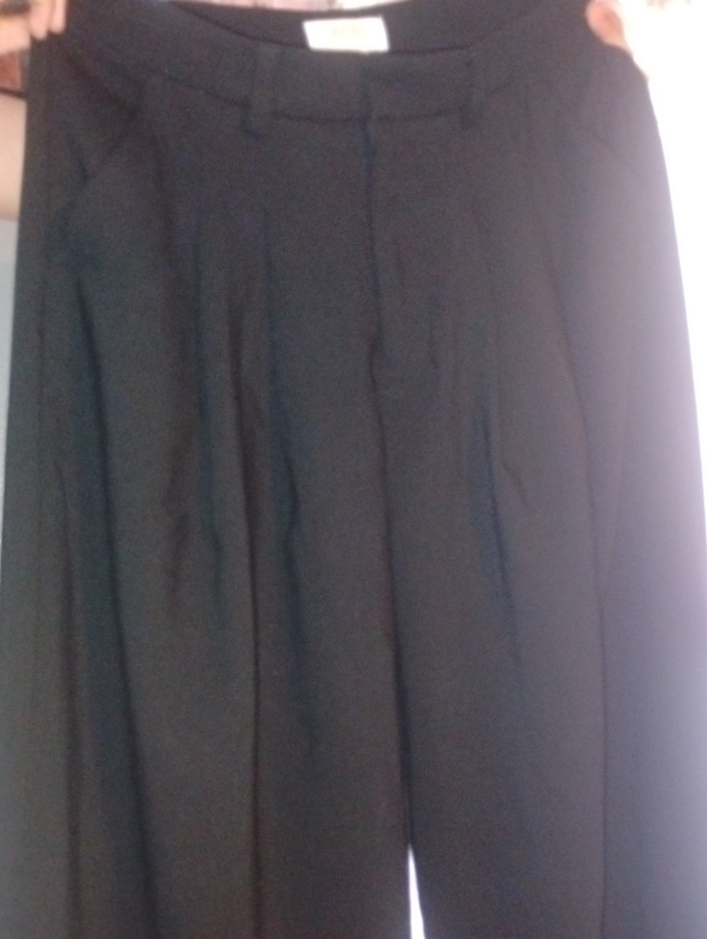Anthropologie Black Wide-Leg Trousers